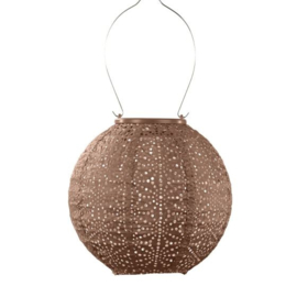 Solar Lampion Sashiko Rond – 20 cm – Mocha Mousse