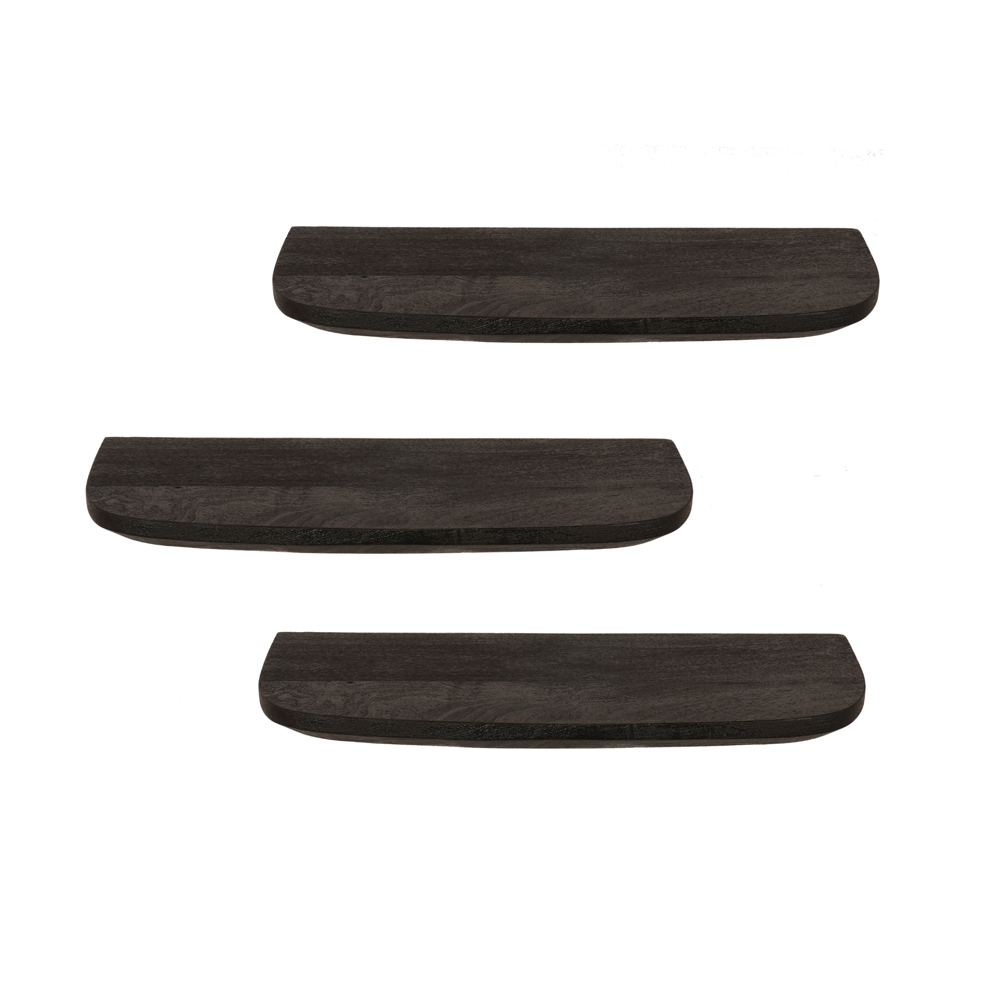 Wandplank set van 3 zwart van kleur
