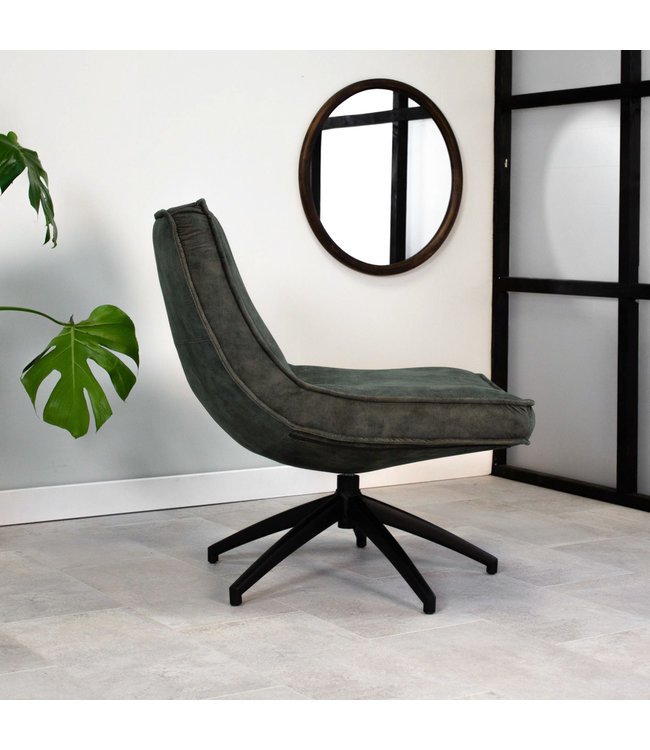 Investeren scheerapparaat Haalbaar De draaibare fauteuil tommy velvet groen | De industriële fauteuil Tommy |  DeOudeMeubelschuur