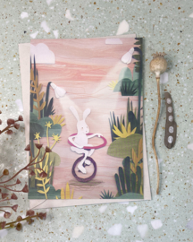 Unicycle bunny - grote kaart