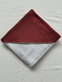 Omslagdoek bamboo teddy grijs / hydrofiel terra