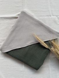 Badcape  hydrofiel khaki & light knit zand