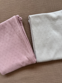 Wagendeken ajour roze & zand