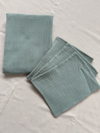 Set hydrofiele doek mint 65x65 cm + 3 washandjes