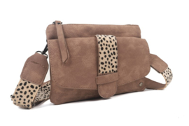 Taupe crossbody en schoudertasje Geneve