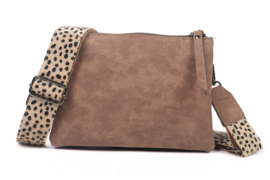 Taupe crossbody en schoudertasje Geneve