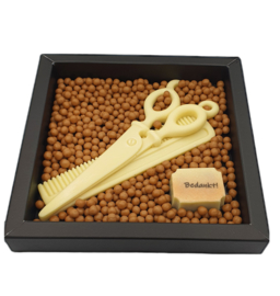 Chocolade schaar en kam- geschenk doos