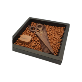 Chocolade schaar en kam- geschenk doos