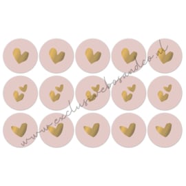 Sticker hearts roze