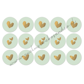 Sticker hearts mint