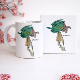 Gepersonaliseerde mok met kindertekening