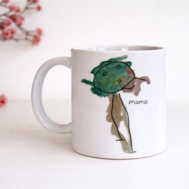 Gepersonaliseerde mok met kindertekening