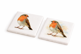 Mini tegeltjes met roodborstje