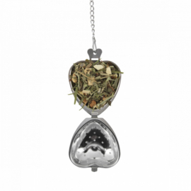 Thee -ei hartjesvorm met uitlekschaaltje