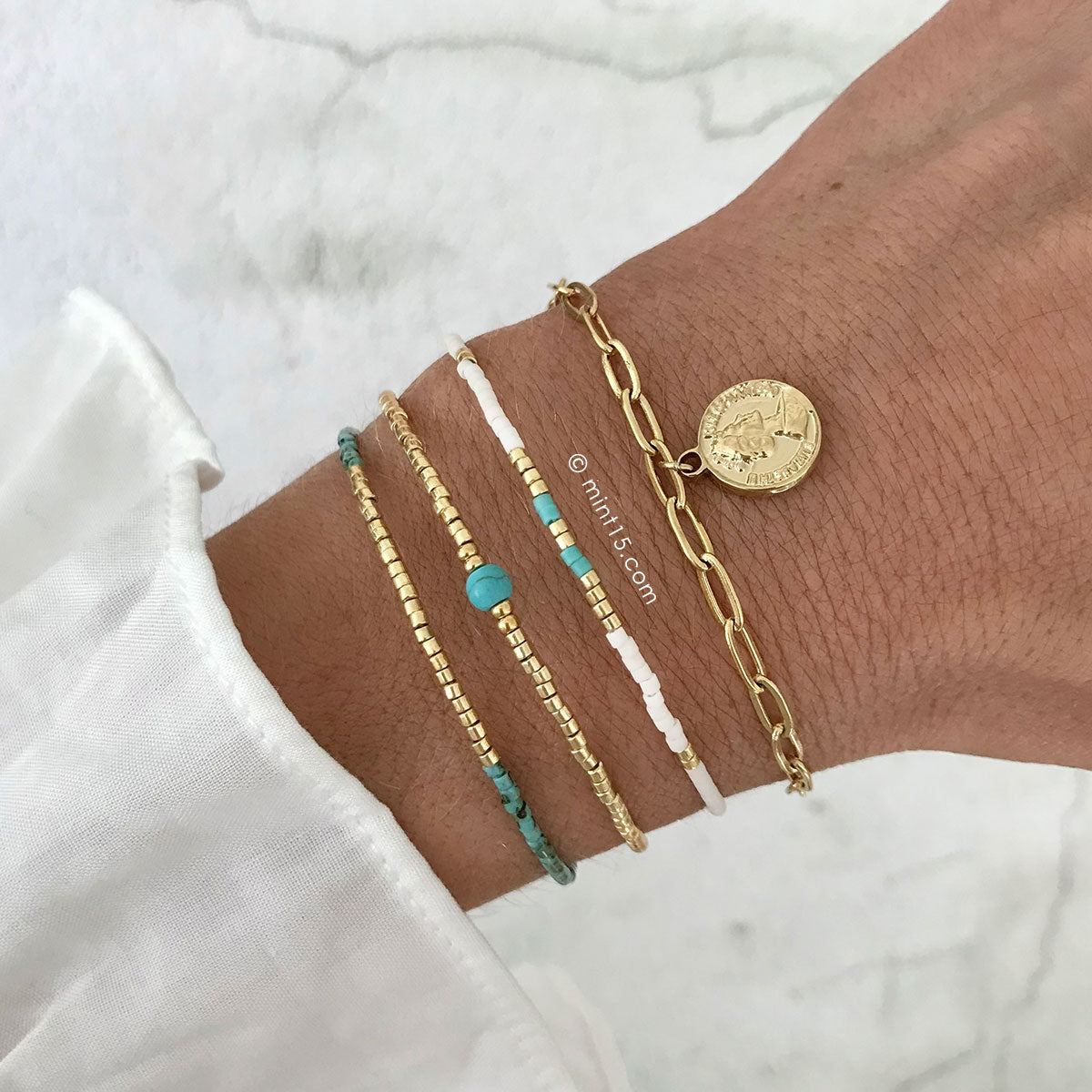 Mint15 Simply Chique armband in turkoois steen