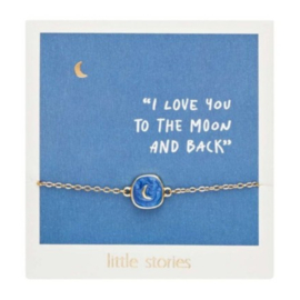 Armband goud of zilverkleur "I love you to the moon and back"