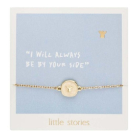 Armband goudkleur "I will always be by your side"
