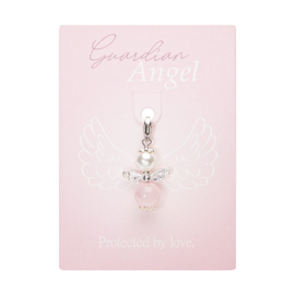 Beschermengel bedeltjes op cadeaukaartje