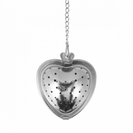 Thee -ei hartjesvorm met uitlekschaaltje