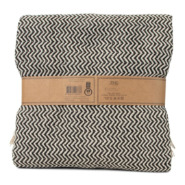 Recycled cotton plaid visgraat zwart