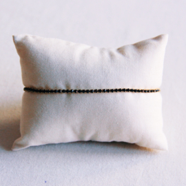 Fijne strass armband - zwart/goud