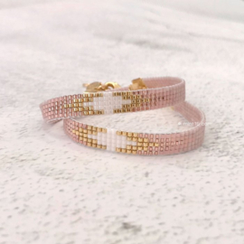 Mint 15 Beaded armband - Vintage roze diamant