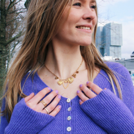 Bedel ketting "Harten" goud