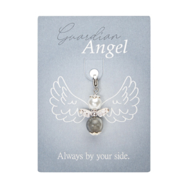 Beschermengel bedeltjes op cadeaukaartje