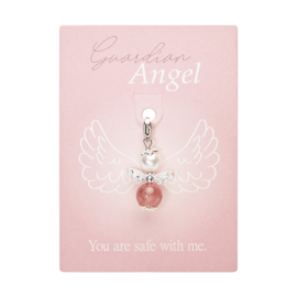 Beschermengel bedeltjes op cadeaukaartje