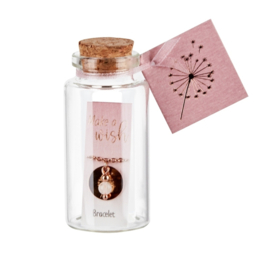 Armband - "Make a wish" - roségoud pl. - rozenkwarts