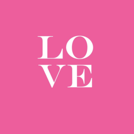Wandtegel "Love"Roze