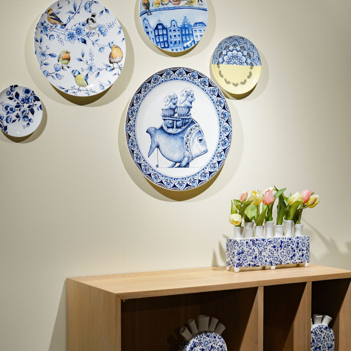 Wandbord Bosvogels met bloesem