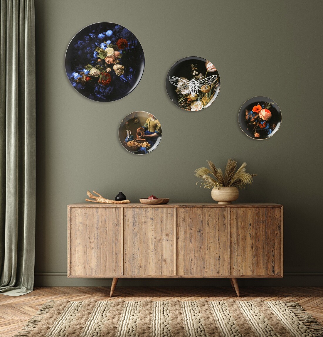 Heinen Delfts Blauw wandborden, handgeschilderd vakmanschap, tijdloze decoratie, Hollandse traditie voor een stijlvol interieur.