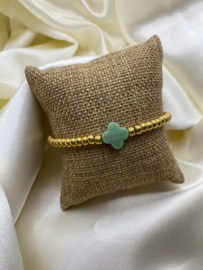 Frosted Green Klaver Armband