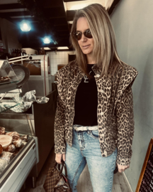 Slaon Denim Jacket luipaardprint