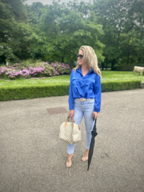 Satin Blouse Mare  Bleu Royaal