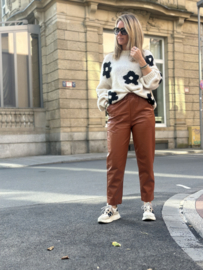 Leather Look Pants  Cognac