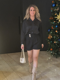 Satijnen Blouse  Zwart 