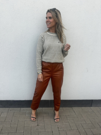 Leather Look Pants  Camel