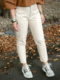 Fake Leather Pant Ecru