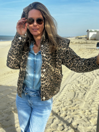 Slaon Denim Jacket luipaardprint