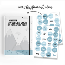 Prematuur invulboek en mijlpaalstickers