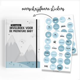 Invulboek + mijlpaalstickers + premature baby stickers