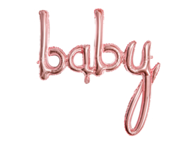 Folieballon letters 'baby' rosé-goud