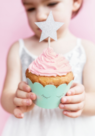 Cupcake toppers unicorn sterren (6st)