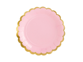Bordjes met gouden randje (roze)
