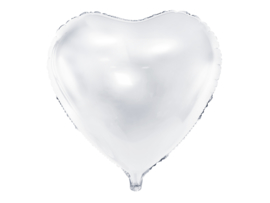 Folieballon hart wit (61cm)