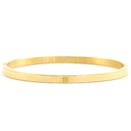 Armband RVS (goud) met klavertje 4