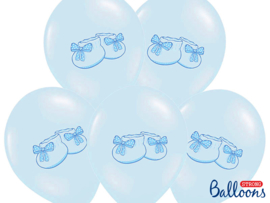 Blauwe ballonnen met schoentjes (6st)