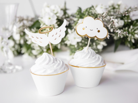 Cupcake toppers wolken en vleugels (6st)